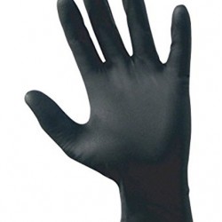 Nitrile черные уплотненные медицинские перчатки