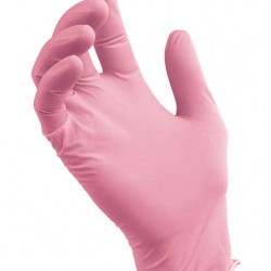 Nitrile розовые смотровые перчатки