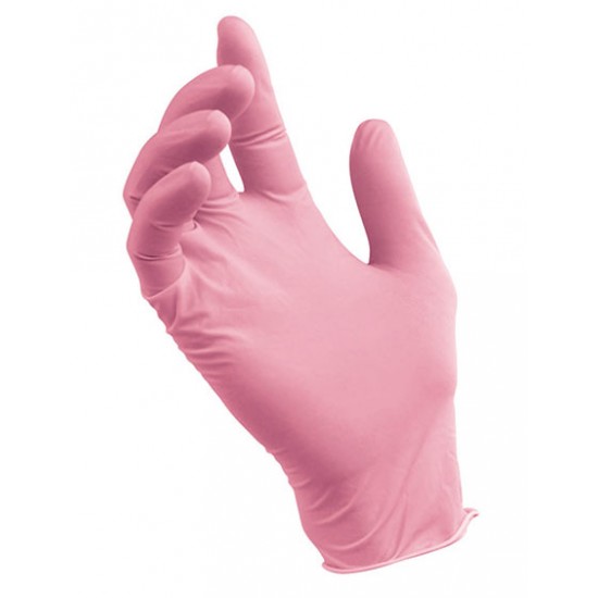 Nitrile розовые смотровые перчатки