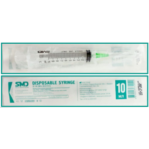 Шприц 3-компонентный 10 мл. с иглой 0,8 х 38мм